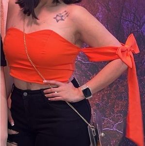 Gorgeous orange bustier crop top large